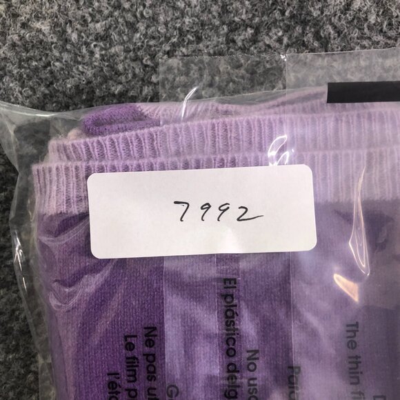 Magaschoni Sweater Womens L Purple 100% Cashmere Knit Crew Long Sleeve Pullover - Picture 8 of 8